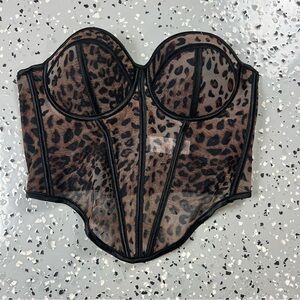 Leopard Print Bustier Corset Top